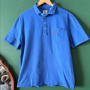 johnnie-O The Original 100% Cotton Blue Polo Beach Coastal Relaxed